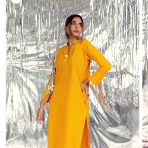 Anum Jung Vibrant Yellow Long Sleeve 2 piece